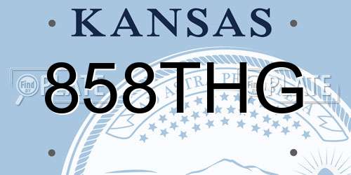 858THG Kansas License Plate