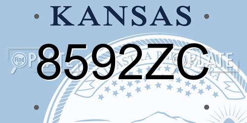 8592ZC Kansas License Plate