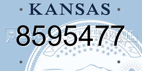 8595477 Kansas License Plate