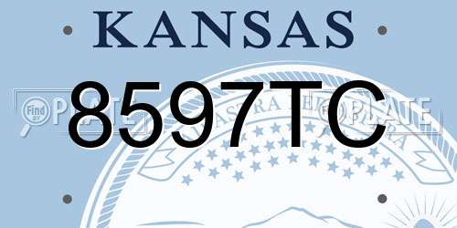 8597TC Kansas License Plate