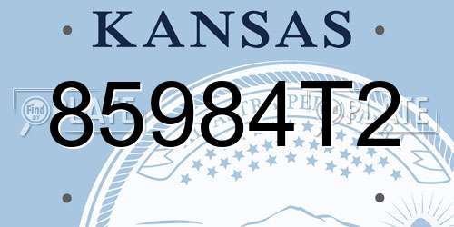 85984T2 Kansas License Plate