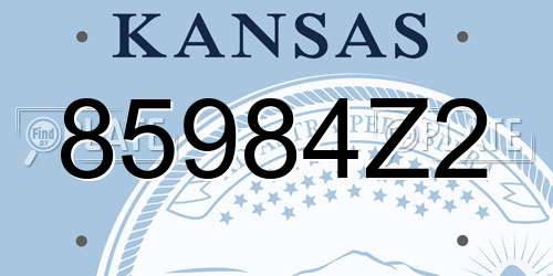 85984Z2 Kansas License Plate
