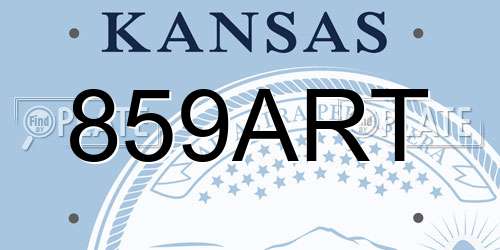 859ART Kansas License Plate
