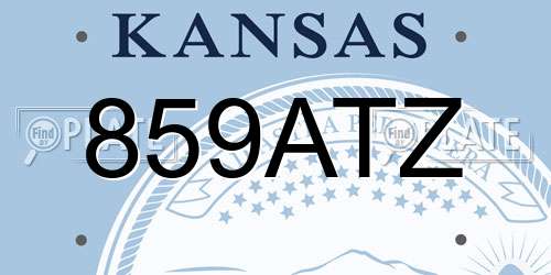 859ATZ Kansas License Plate