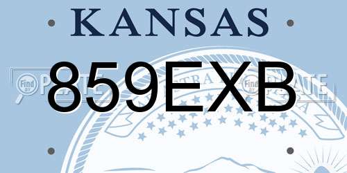 859EXB Kansas License Plate