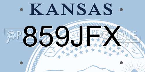 859JFX Kansas License Plate