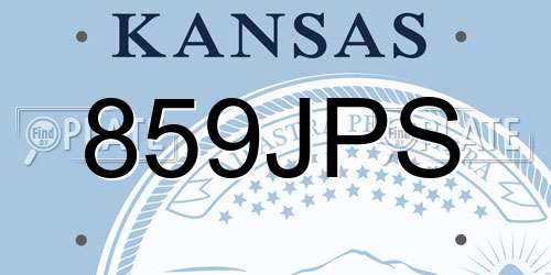 859JPS Kansas License Plate