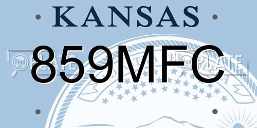 859MFC Kansas License Plate