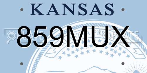859MUX Kansas License Plate