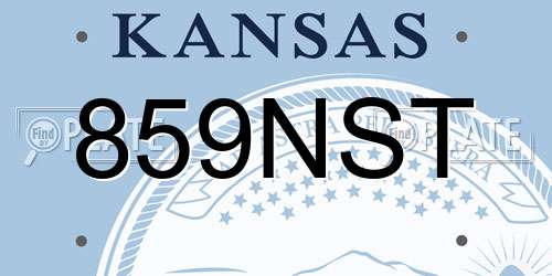 859NST Kansas License Plate
