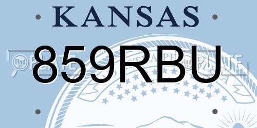 859RBU Kansas License Plate