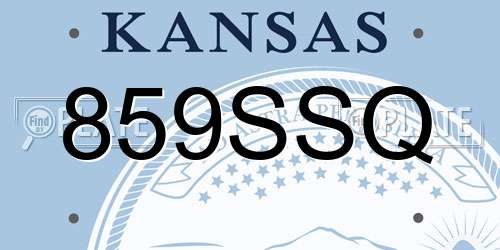 859SSQ Kansas License Plate