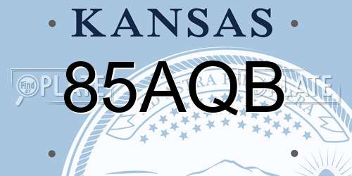 85AQB Kansas License Plate