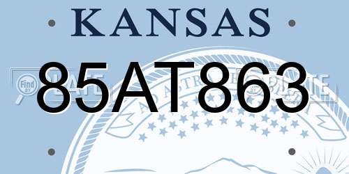 85AT863 Kansas License Plate