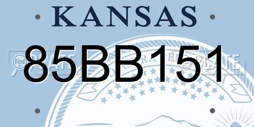 85BB151 Kansas License Plate