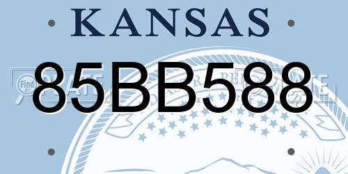 85BB588 Kansas License Plate