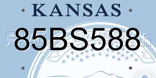 85BS588 Kansas License Plate