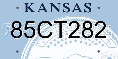 85CT282 Kansas License Plate
