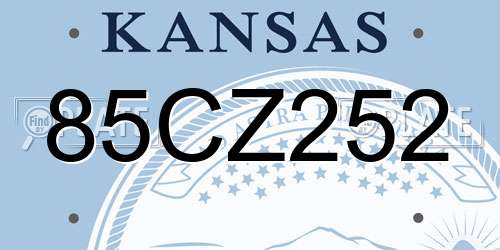 85CZ252 Kansas License Plate