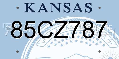 85CZ787 Kansas License Plate