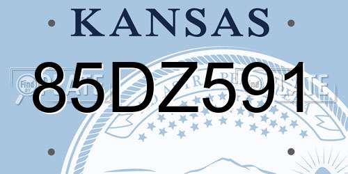 85DZ591 Kansas License Plate