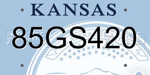 85GS420 Kansas License Plate