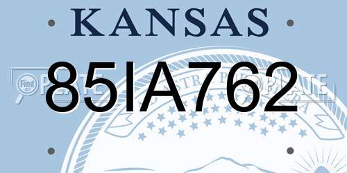 85IA762 Kansas License Plate