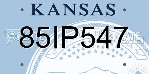85IP547 Kansas License Plate