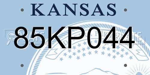 85KP044 Kansas License Plate