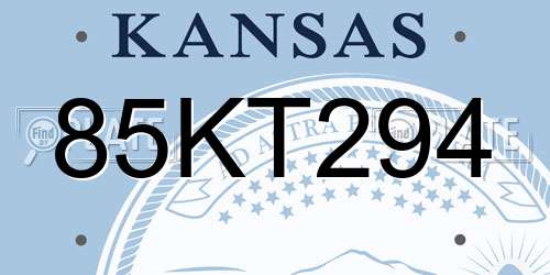 85KT294 Kansas License Plate
