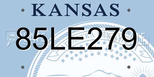 85LE279 Kansas License Plate