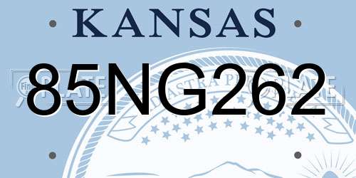 85NG262 Kansas License Plate