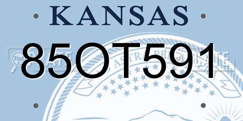 85OT591 Kansas License Plate