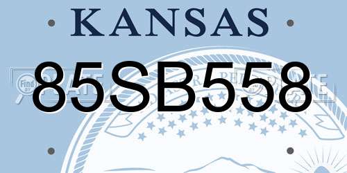 85SB558 Kansas License Plate
