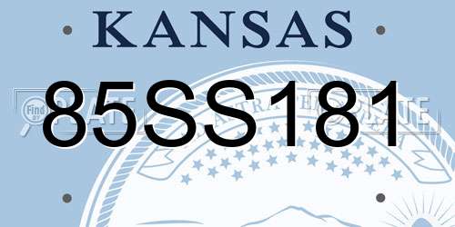 85SS181 Kansas License Plate