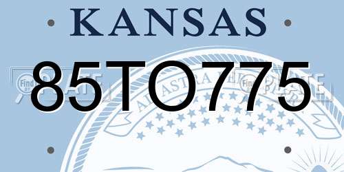 85TO775 Kansas License Plate