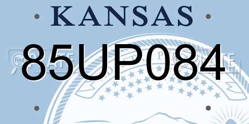 85UP084 Kansas License Plate