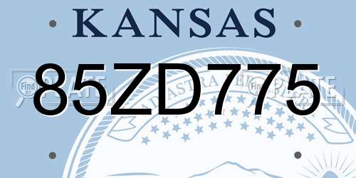 85ZD775 Kansas License Plate