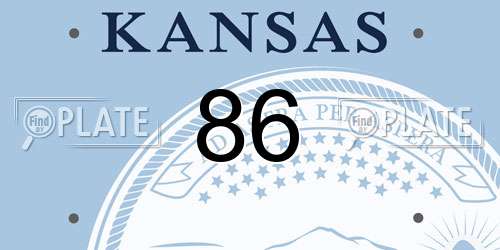 86 Kansas License Plate