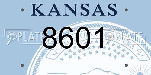 8601 Kansas License Plate