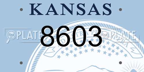 8603 Kansas License Plate