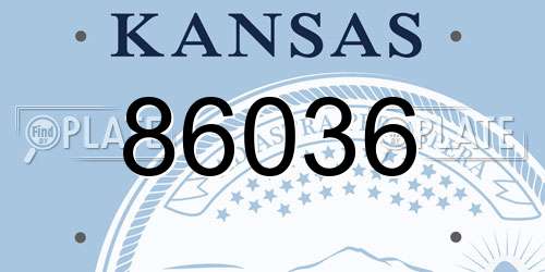 86036 Kansas License Plate