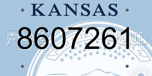 8607261 Kansas License Plate