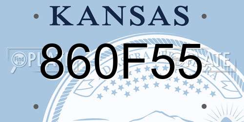 860F55 Kansas License Plate