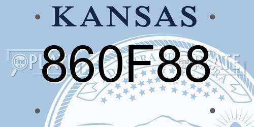 860F88 Kansas License Plate
