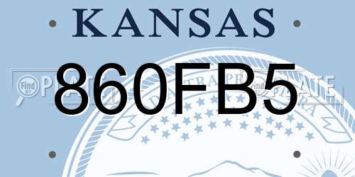 860FB5 Kansas License Plate
