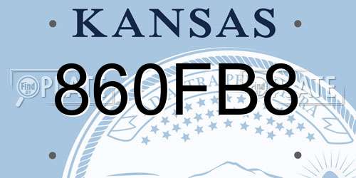 860FB8 Kansas License Plate