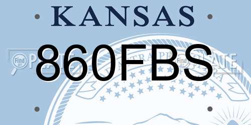 860FBS Kansas License Plate