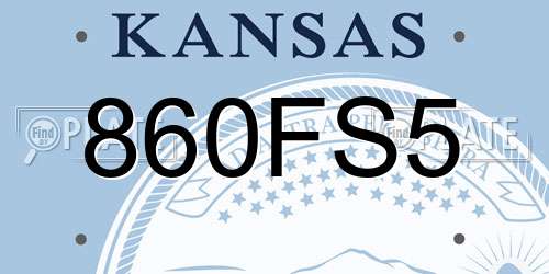 860FS5 Kansas License Plate