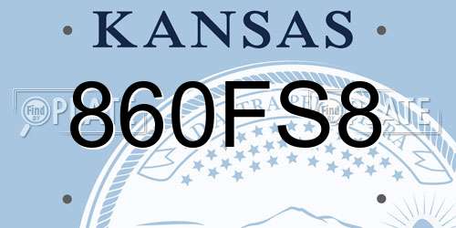 860FS8 Kansas License Plate